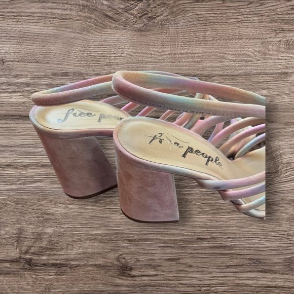 Free People Collette Rainbow Cinched Heel Shoes Size 6 5 - Picture 3 of 7